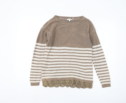 Womens UK Size 8 FatFace Brown Pullover Jumper