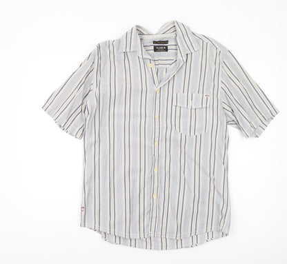 Jack & Jones Men's Beige Striped Cotton Shirt, S/S