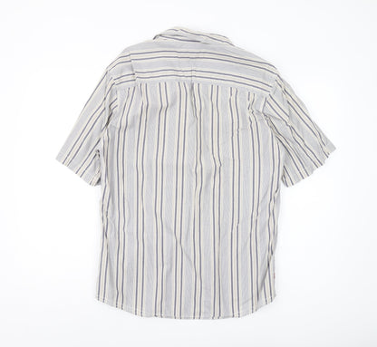 Jack & Jones Men's Beige Striped Cotton Shirt, S/S