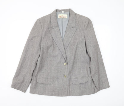 Edinburgh Women's Grey Wool Blazer Size 14 UK
