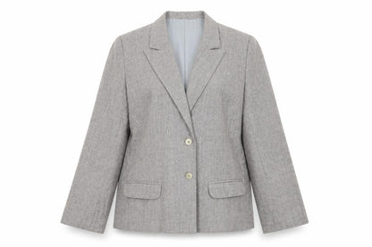 Edinburgh Women's Grey Wool Blazer Size 14 UK