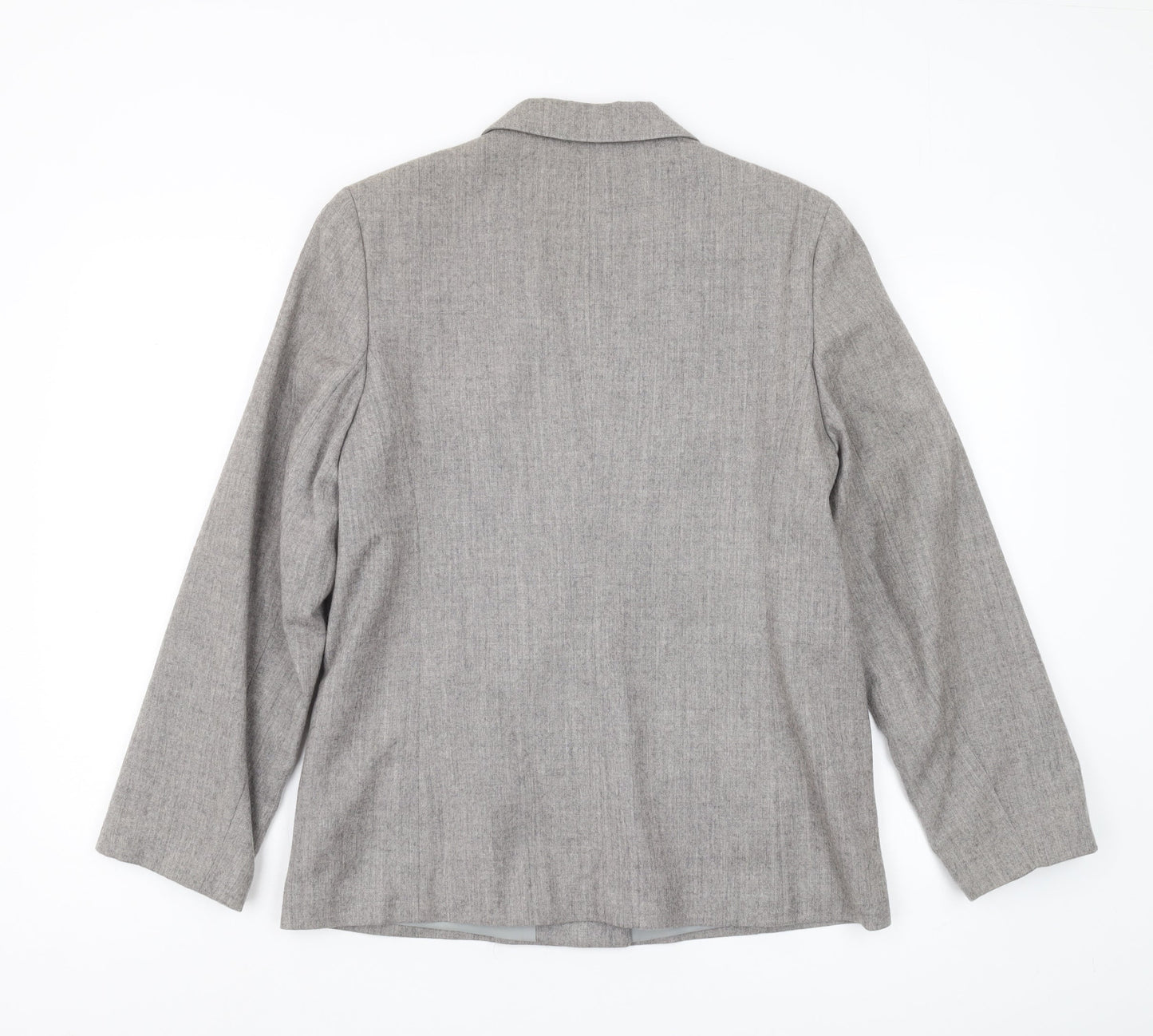 Edinburgh Women's Grey Wool Blazer Size 14 UK