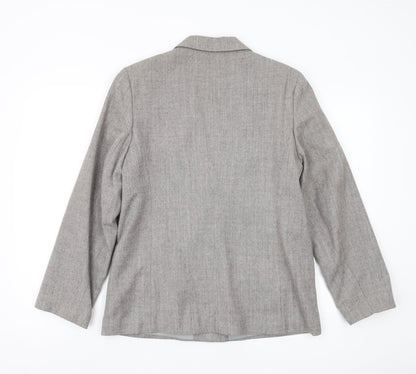 Edinburgh Women's Grey Wool Blazer Size 14 UK