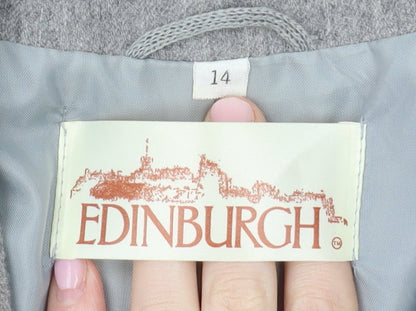 Edinburgh Women's Grey Wool Blazer Size 14 UK