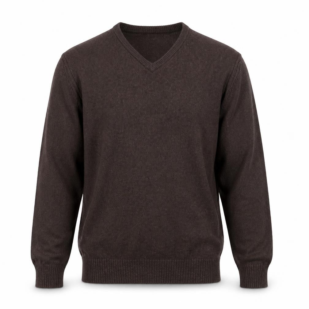 Bäumler Men's Brown v neck jumper, size L.