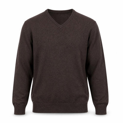 Bäumler Men's Brown v neck jumper, size L.