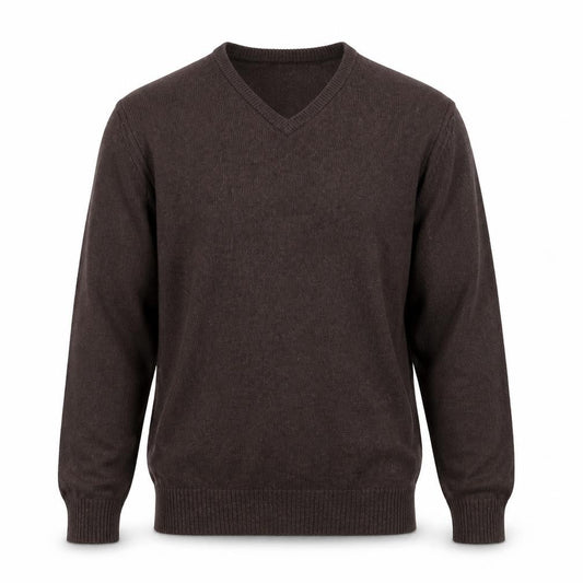 Bäumler Men's Brown v neck jumper, size L.