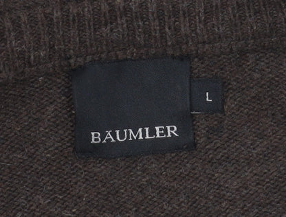 Bäumler Men's Brown v neck jumper, size L.