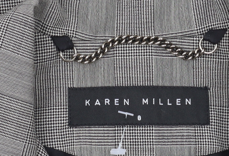 Karen Millen Women Grey Check Blazer Size 12