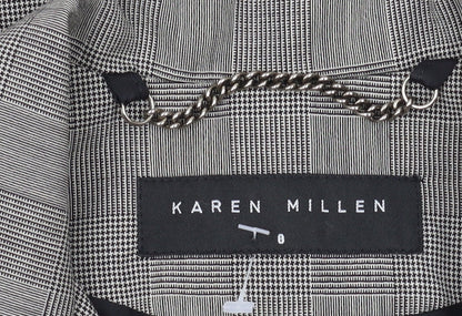 Karen Millen Women Grey Check Blazer Size 12