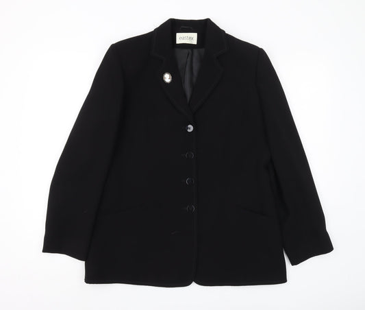 Eastex Women's Black Blazer Size 12 Lined Mid-Length