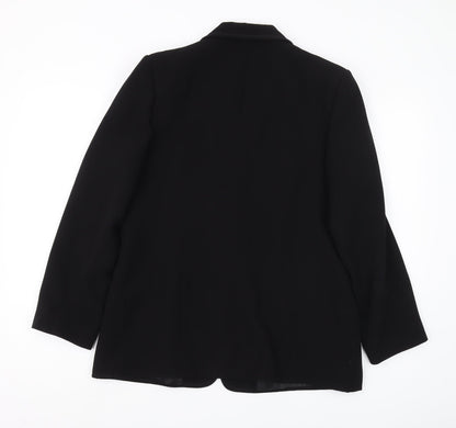 Eastex Women's Black Blazer Size 12 Lined Mid-Length