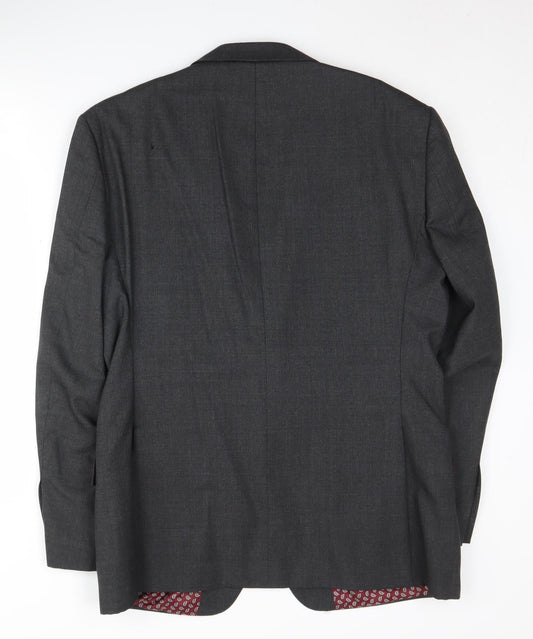 Mens UK Size 44 Vintage Regular Grey Suit Jacket