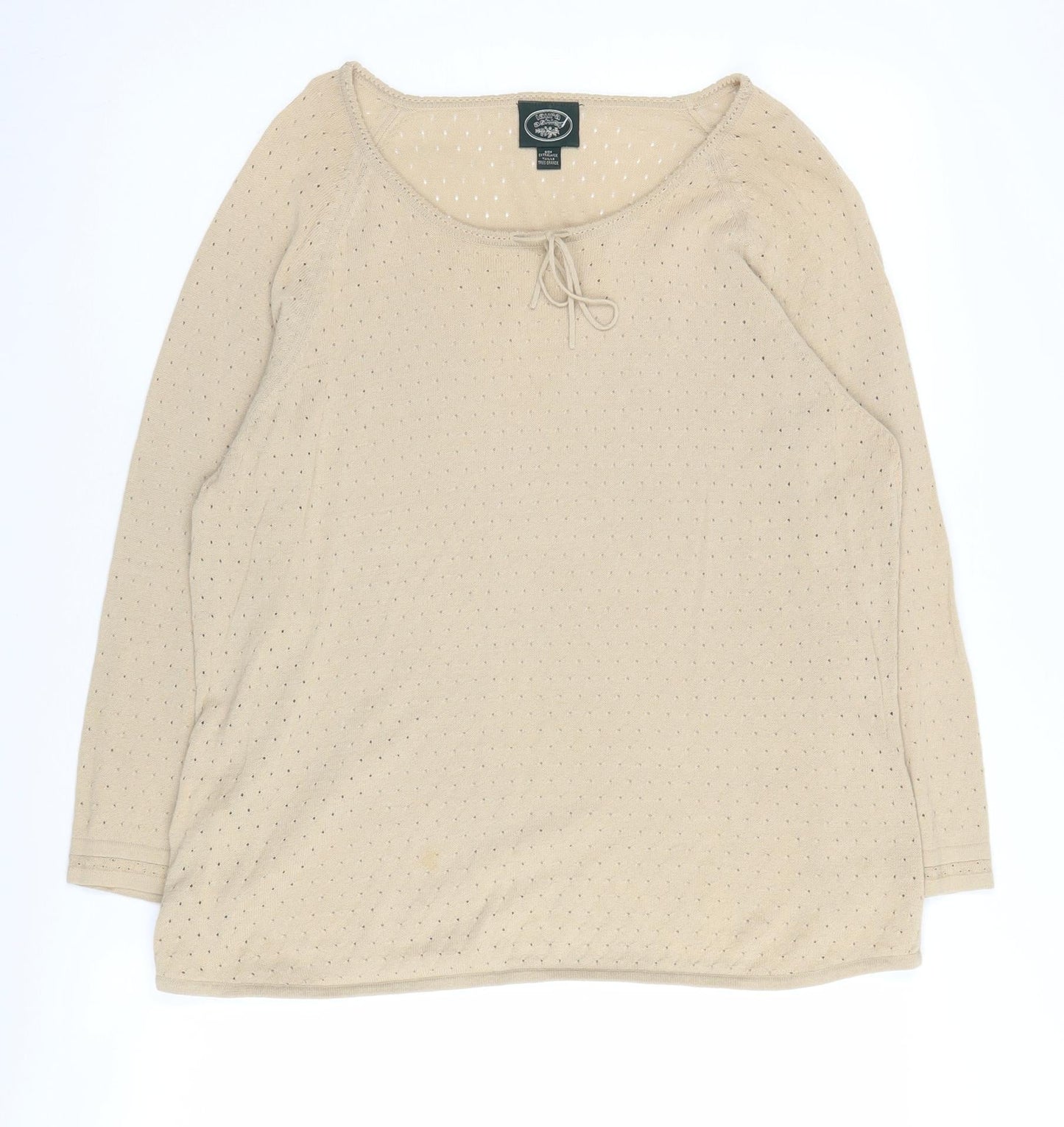 Womens UK Size XL Laura Ashley Beige Pullover Jumper