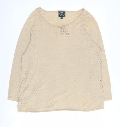 Womens UK Size XL Laura Ashley Beige Pullover Jumper