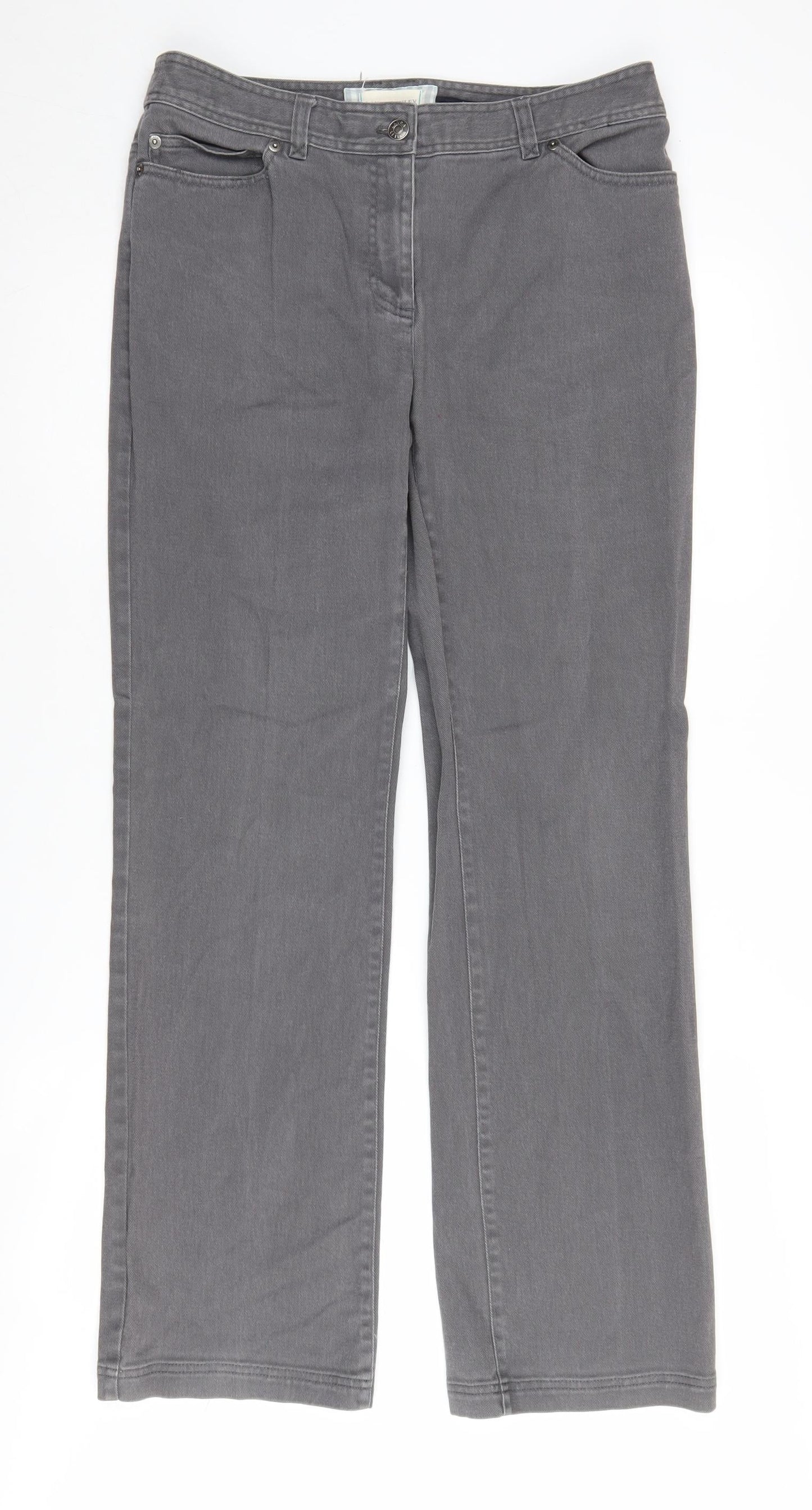 Laura Ashley Women's Grey Straight Jeans, Size 12