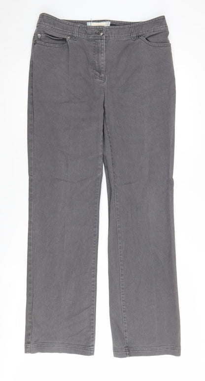 Laura Ashley Women's Grey Straight Jeans, Size 12