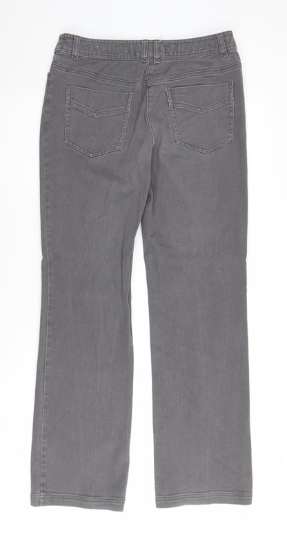 Laura Ashley Women's Grey Straight Jeans, Size 12