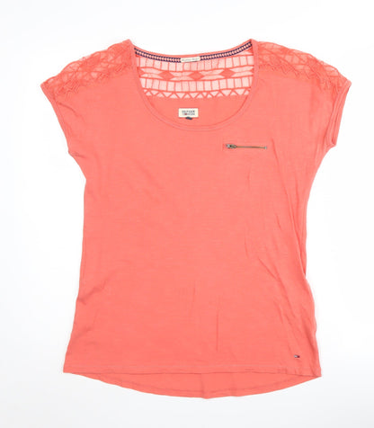 Womens UK Size S Hilfiger Denim Pink Basic T-Shirt