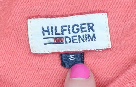 Womens UK Size S Hilfiger Denim Pink Basic T-Shirt