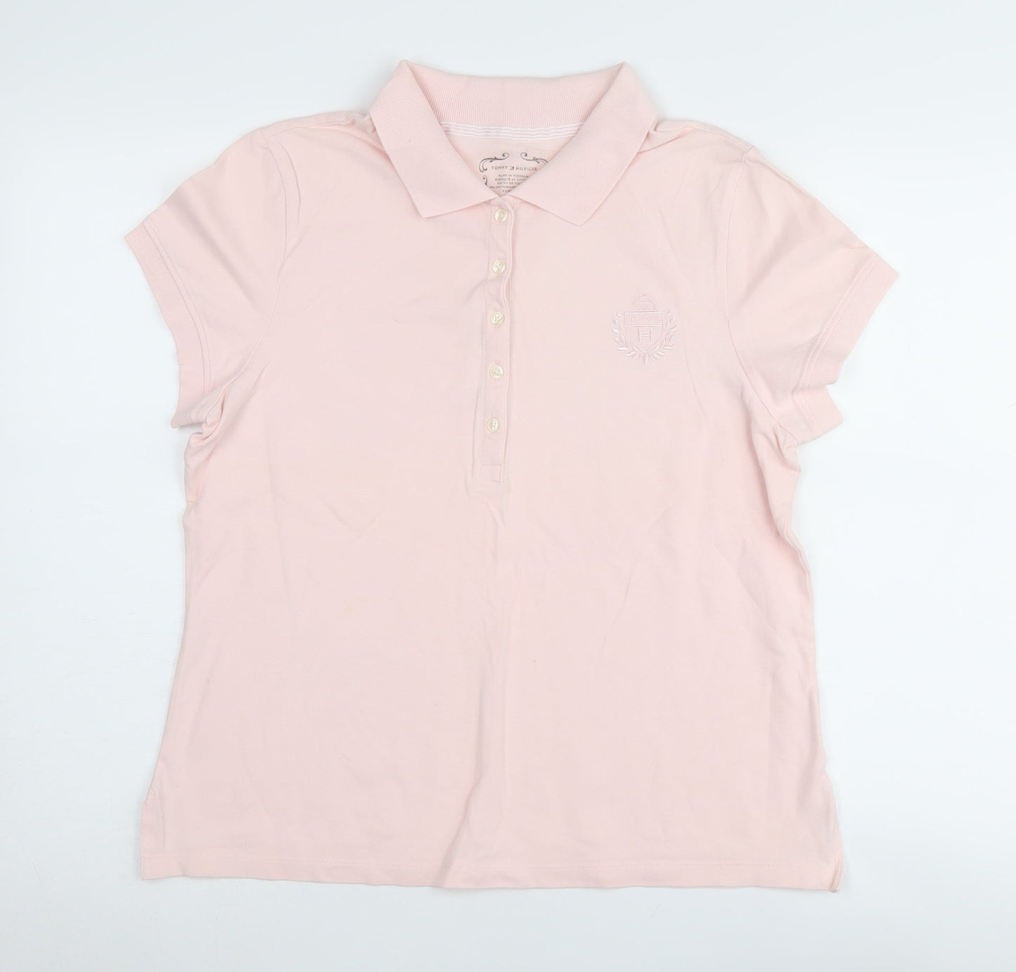 Womens UK Size L Tommy Hilfiger Pink Basic Polo