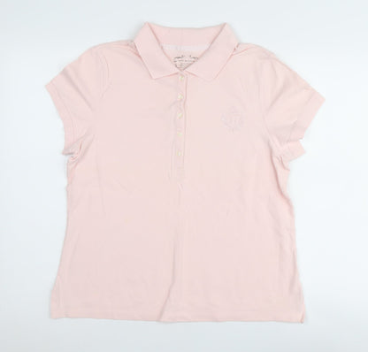 Womens UK Size L Tommy Hilfiger Pink Basic Polo