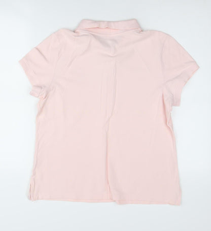 Womens UK Size L Tommy Hilfiger Pink Basic Polo