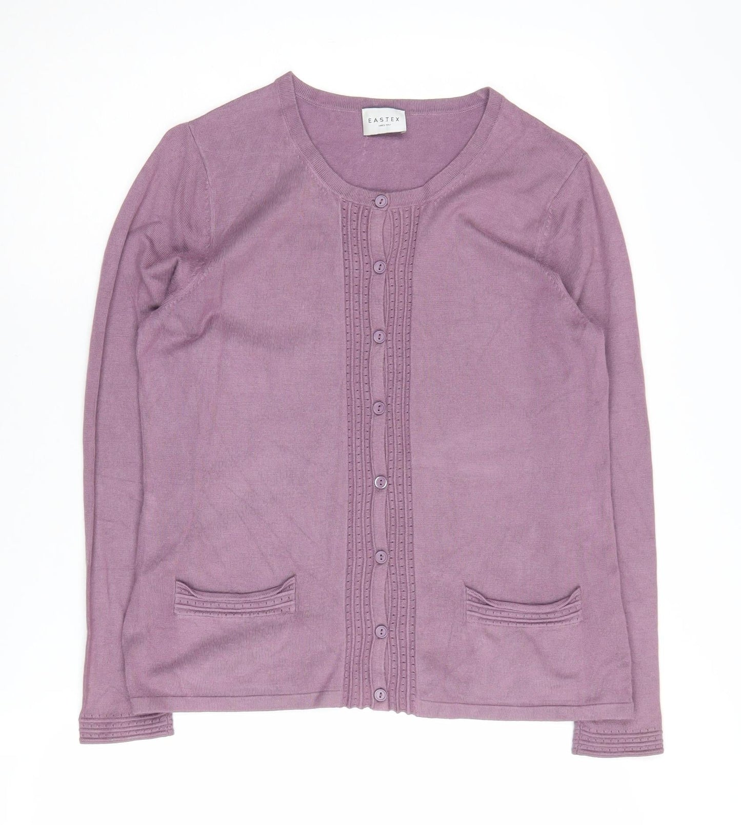Eastex Women's Purple Cardigan Size 10 Round Neck