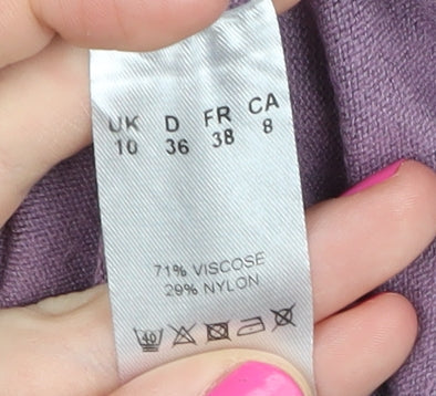 Eastex Women's Purple Cardigan Size 10 Round Neck