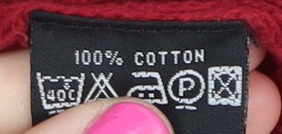 Guise Men's Red V-Neck Jumper Size S Cotton Pullover