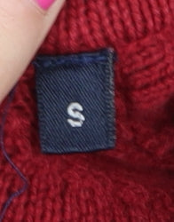 Guise Men's Red V-Neck Jumper Size S Cotton Pullover