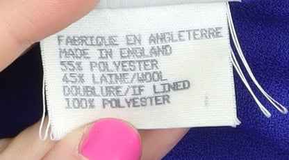 Jacques Vert Women's Blue Blazer Size 12 Lined Elegant