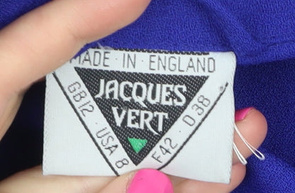 Jacques Vert Women's Blue Blazer Size 12 Lined Elegant