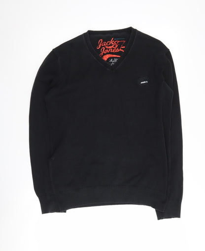 Jack & Jones Men’s Black V-Neck Pullover Jumper L