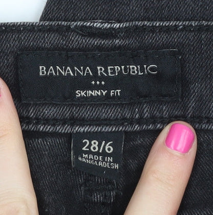 Banana Republic Women's Black Skinny Distressed Jeans Size 10