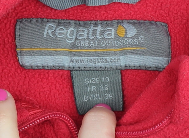 Regatta Women's Red 1/2 Zip Fleece Sweatshirt Size 10