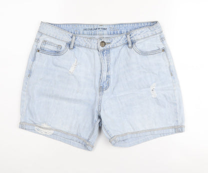 Jacqueline de Yong Women's Blue Boyfriend Denim Shorts Size 31