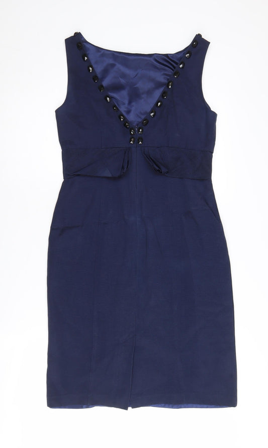 Laura Ashley Women's Blue Sheath Dress Size 10