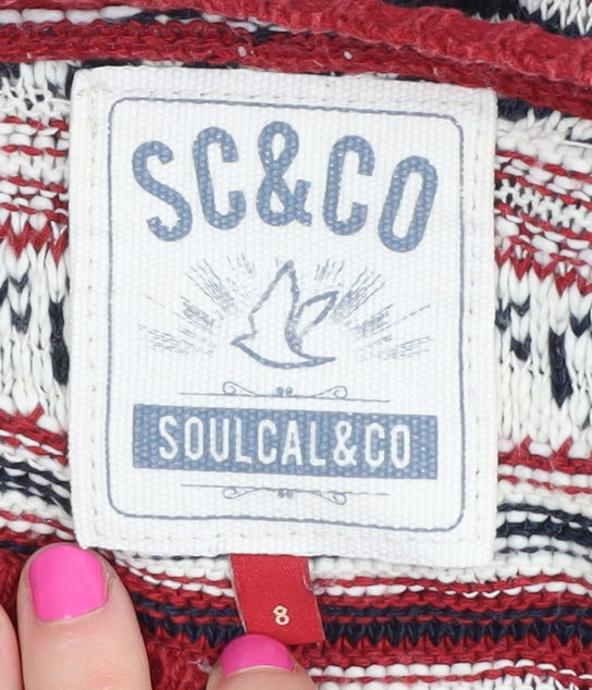 Womens UK Size 8 SoulCal & Co Red Pullover Jumper