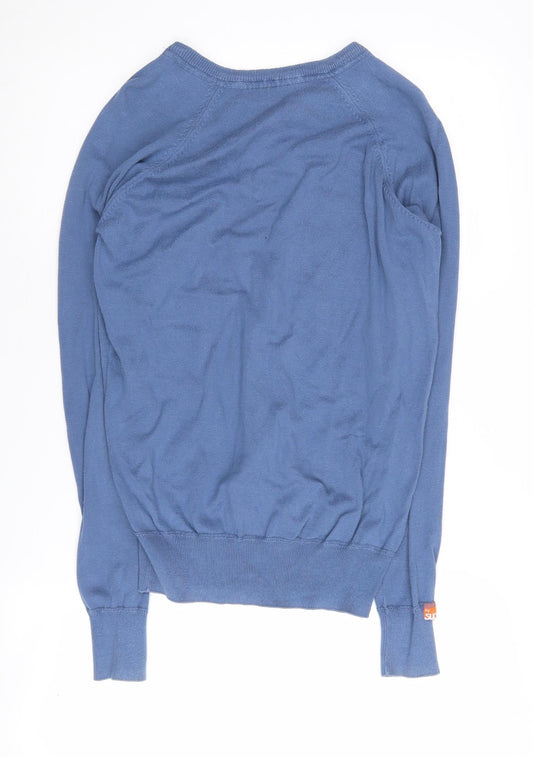Superdry Men's Blue V-Neck Pullover Jumper - S