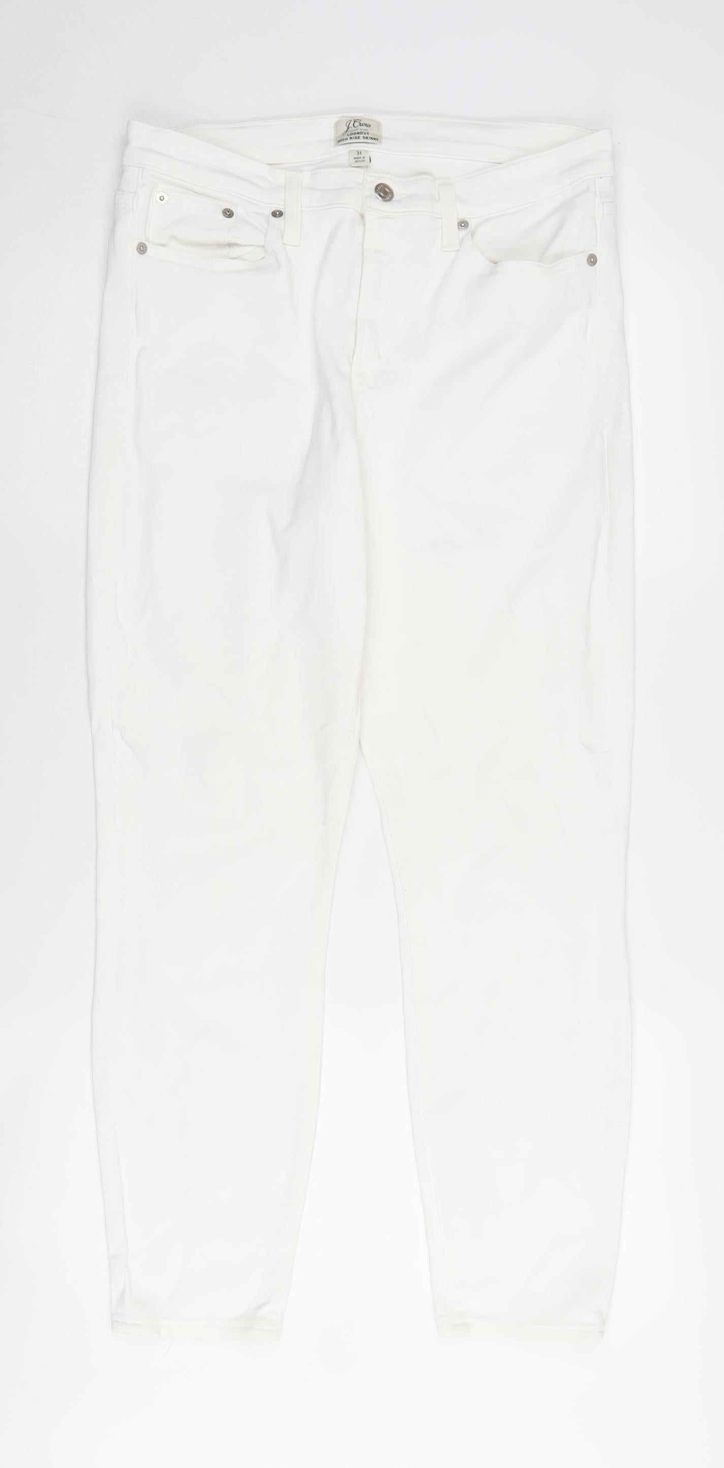 Womens UK Size 31 J.CREW Slim Fit Skinny White Jeans