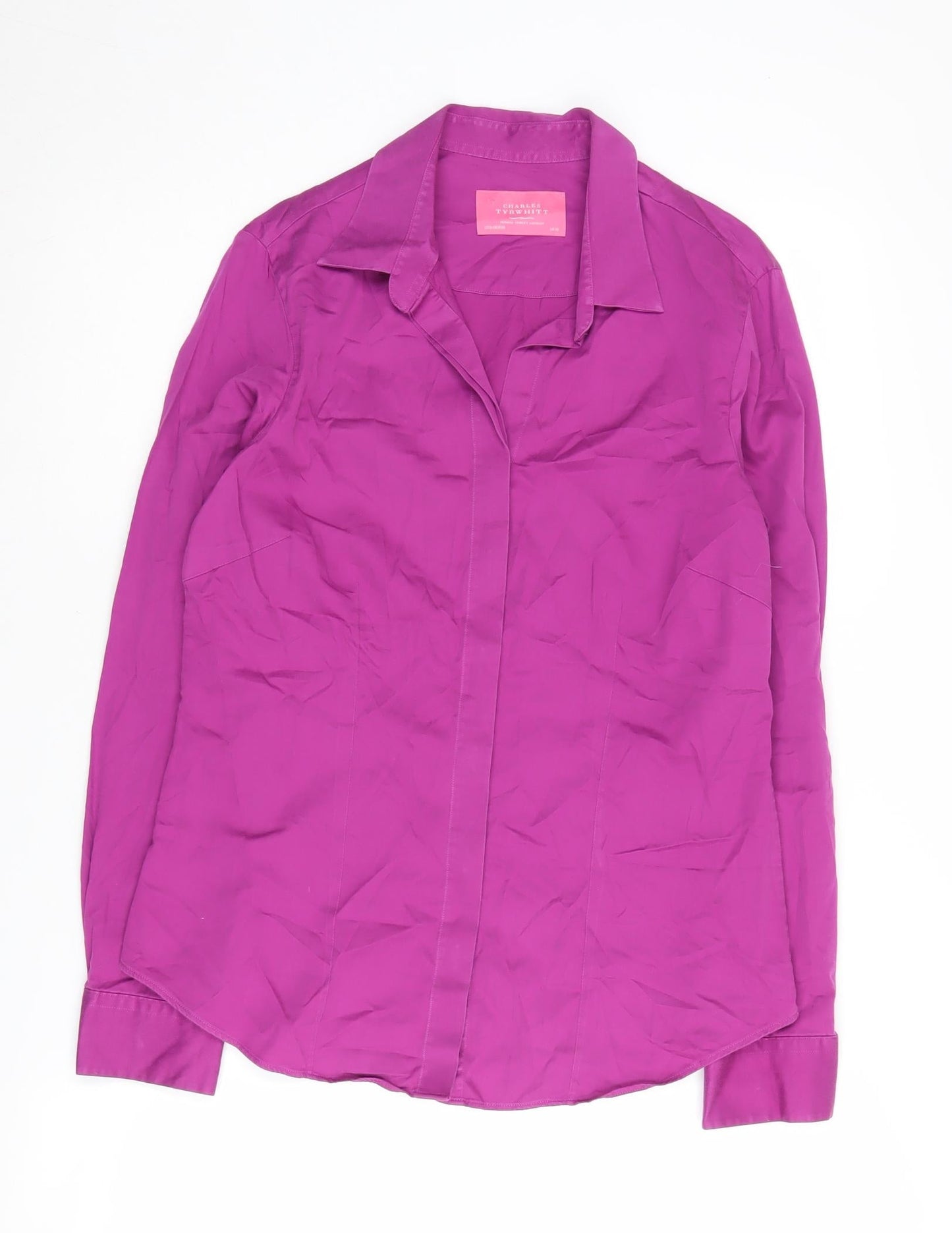 Womens UK Size 10 Charles Tyrwhitt Purple  Button-Up