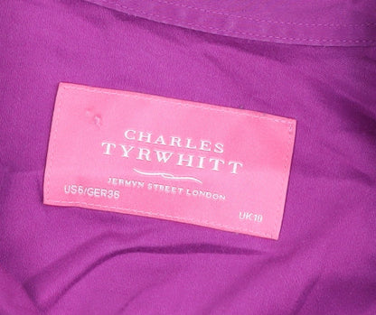 Womens UK Size 10 Charles Tyrwhitt Purple  Button-Up