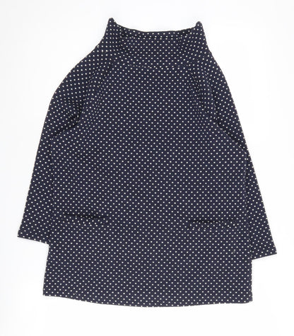 Laura Ashley Women's Black Polka Dot High Neck Jumper