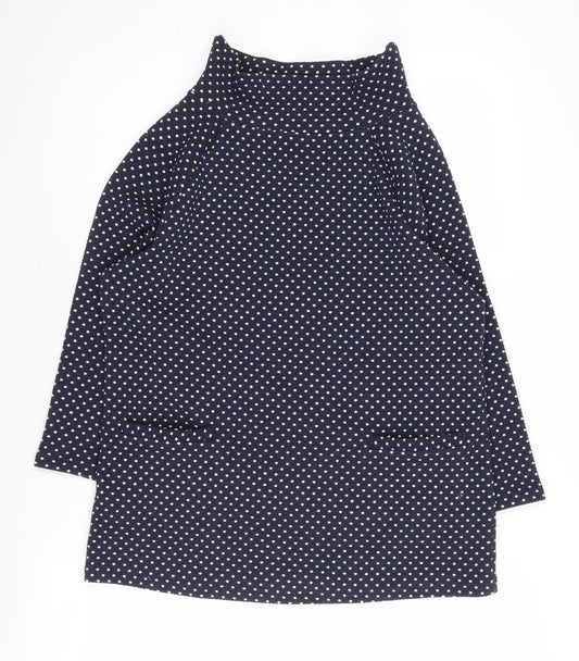 Laura Ashley Women's Black Polka Dot High Neck Jumper