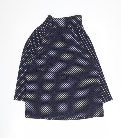 Laura Ashley Women's Black Polka Dot High Neck Jumper