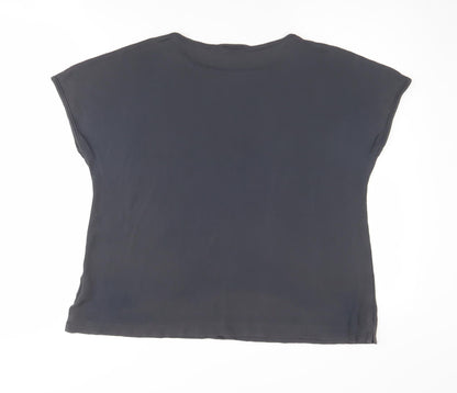 Womens UK Size M Viyella Black Basic T-Shirt