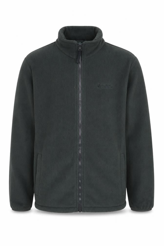 Front view of Mountain Warehouse boys’ green jacket, size 13, winter fleece