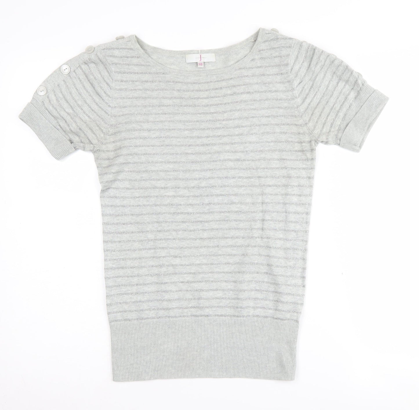 Jasper Conran Women's Grey Striped Pullover, Size 10