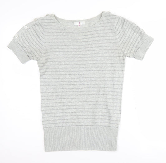 Jasper Conran Women's Grey Striped Pullover, Size 10